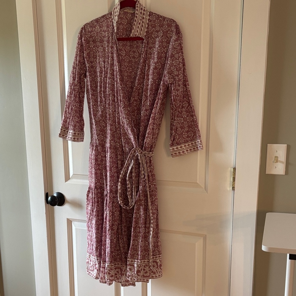 Elegant Rose Pink Floral Women's Wrap Dress
